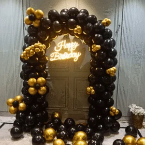 Black and Golden birthday Balloon Decoration