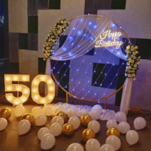 Flower And Balloon Birthday Decoration 